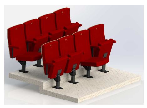 Fauteuil d'auditorium à piétement central en acier pour une utilisation intensive en ERP - JACQUARD_2