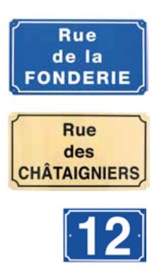 Panneau signalétique de rue - aluminium 15/10ème à bords pliés, laqué polyuréthane_2