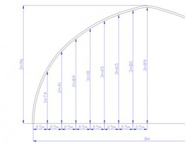 Tunnel de stockage Basilique - structure en ogive - acier galvanisé - bâche PVC 650 g/m² - 8 x 6 x 3,96 m_2