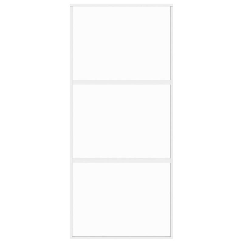 Vidaxl porte coulissante blanc 90x205 cm verre trempé aluminium 155205_2