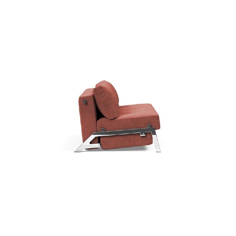 INNOVATION LIVING - Canapé design convertible Cubed 02 Chrome 200x140 cm - Tissu Cordufine Rust_2