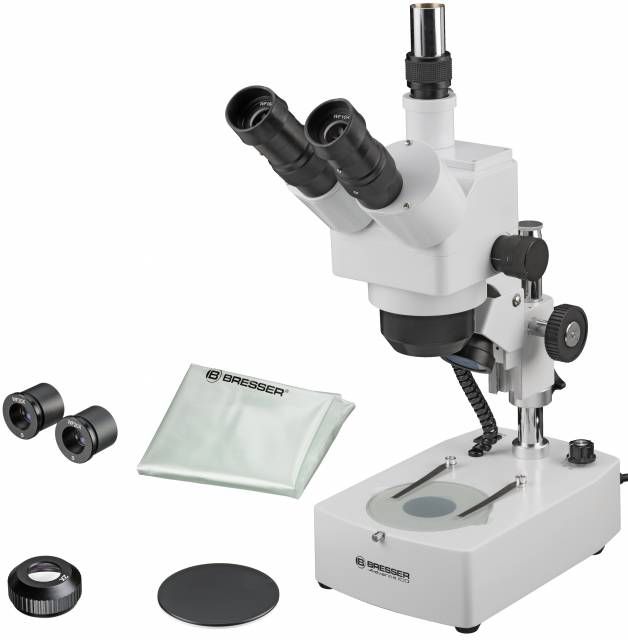Microscope Advance ICD avec objectif zoom stéréo 1x-4x et oculaires longue distance