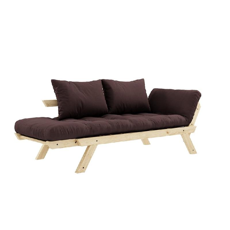 Banquette méridienne convertible futon BEBOP - Pin naturel - Coloris marron - Couchage 75x200 cm - Karup_2