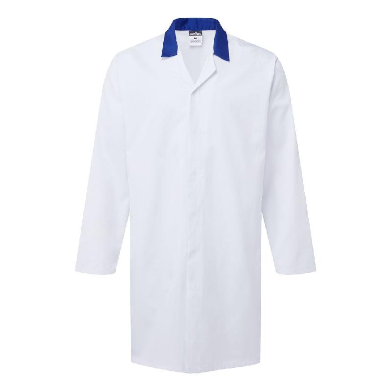 Blouse sans poches pour l'industrie alimentaire. - Blanc/Bleu royal / R / XXL_2