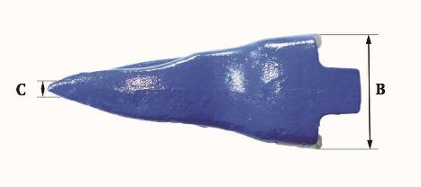 Dents de godet Fastkey FK3 TLR - 2,5 kg - Dimensions précises en mm_2