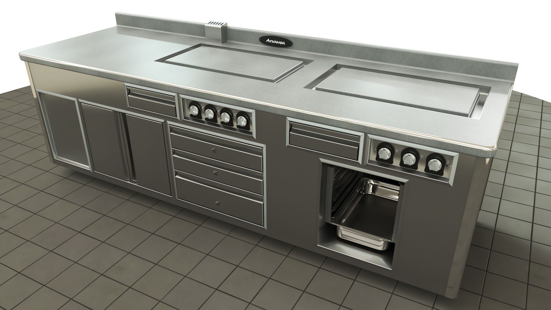 Fourneau professionnel sur mesure 100% électrique - éléments de cuisson et finitions personnalisables_2