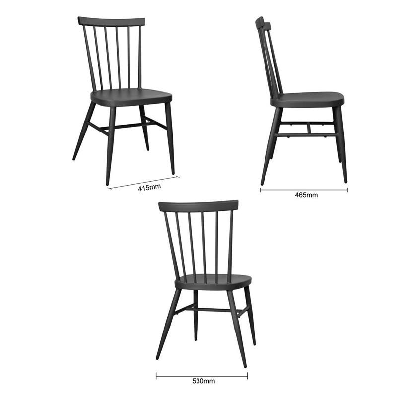 Chaises en aluminium Windsor noires - Lot de 4 - DX686 | Bolero_2