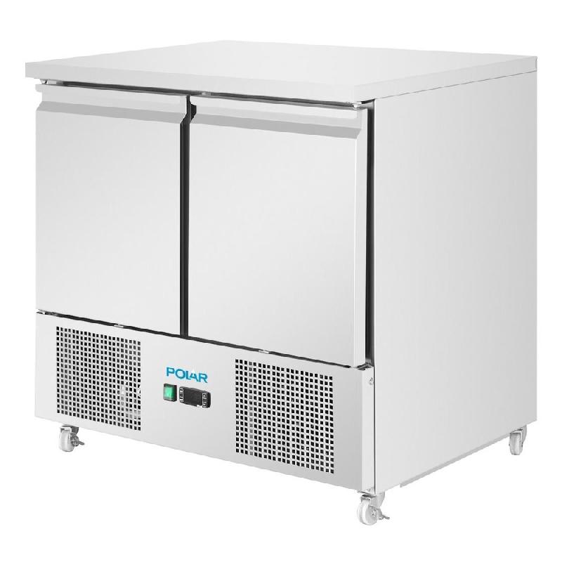 Saladette réfrigérée inox - 2 portes - série U - Polar - UA089_2