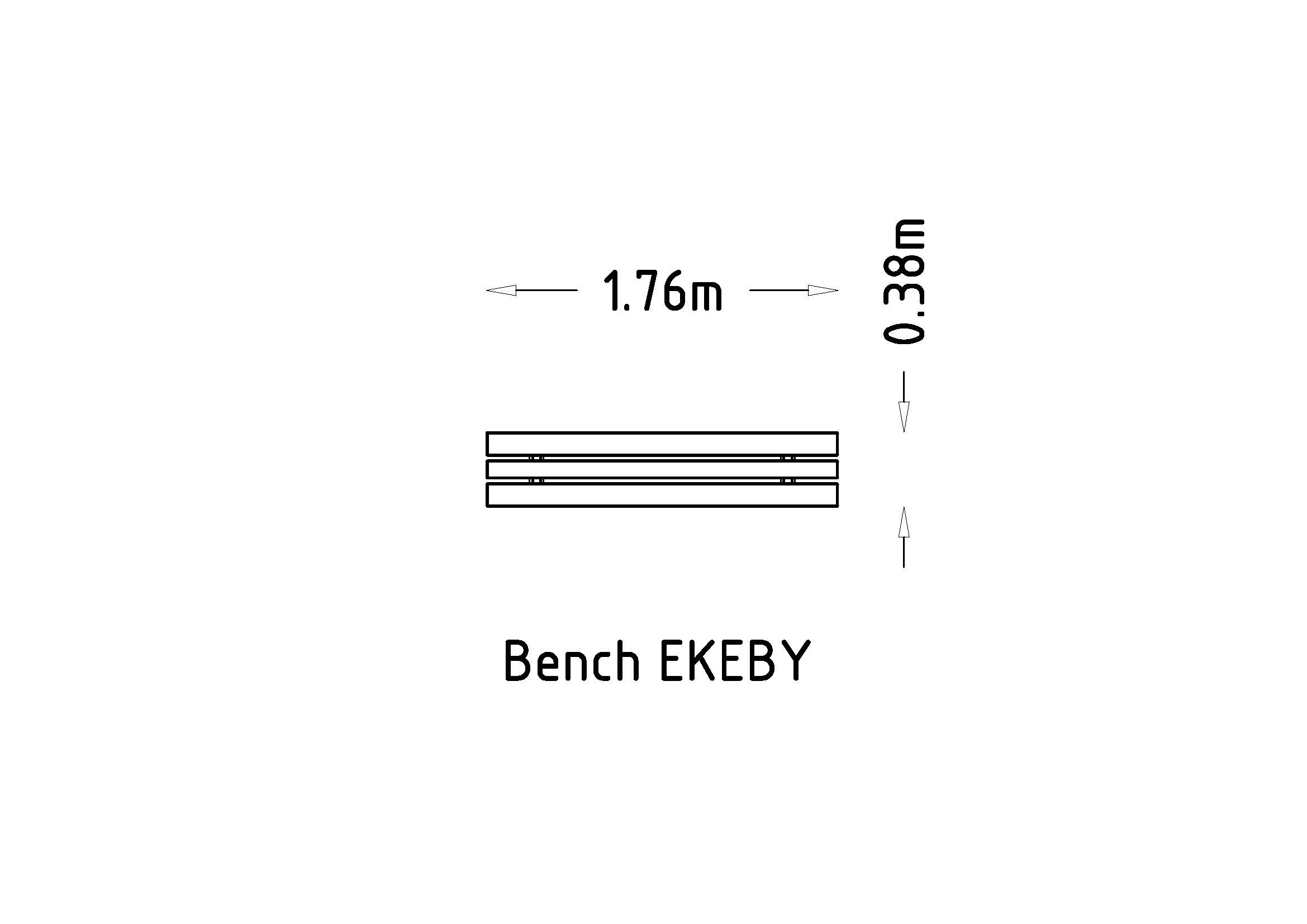 Banc public Ekeby réf 8037101 - Hags - montage en 1 heure, 1760 mm de long_2