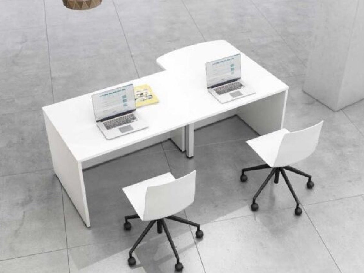 Banque d'accueil classique et fonctionnelle WELLO - Modules personnalisables et finitions modernes_2