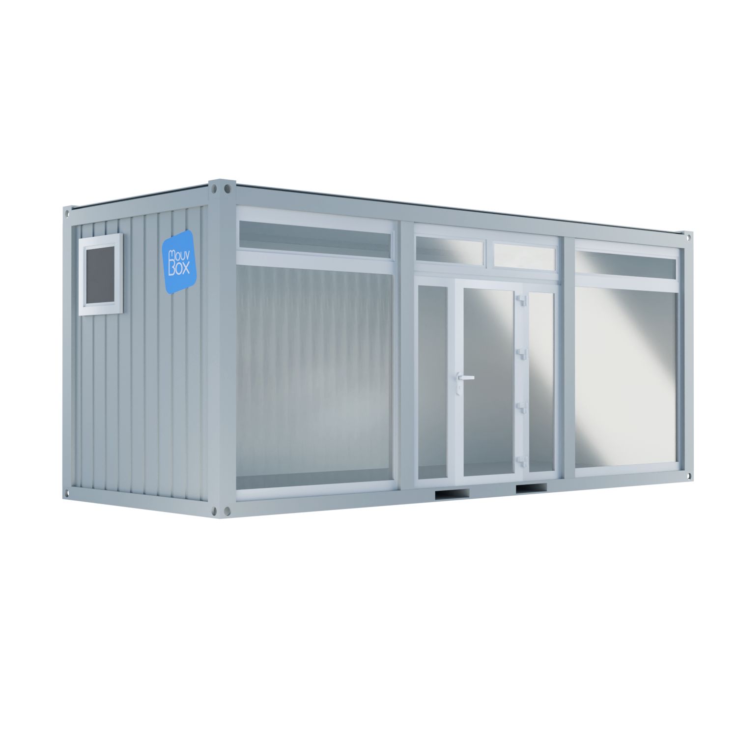 Bâtiment modulaire - bulle de vente 20 pieds avec baies vitrées, climatisation et convecteur électrique_0