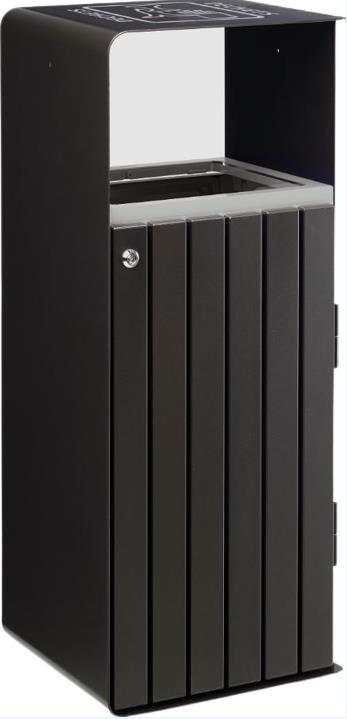 Corbeille 110L Artri - Fabrication française - Acier poudré anti-UV et anti-corrosion - Lattes aluminium_2