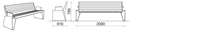 Lra160-05 - banc connecté - mmcité 1 a.S. - hauteur 785 mm - structure acier et bois avec options d'éclairage et chargeur USB_2
