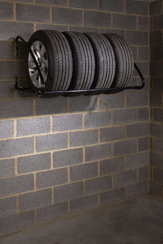MOTTEZ - Support pneus mural B055P - Rangement 4 pneus neige ou été - Tube Ø 25mm - Charge max 4 pneus 255mm_2