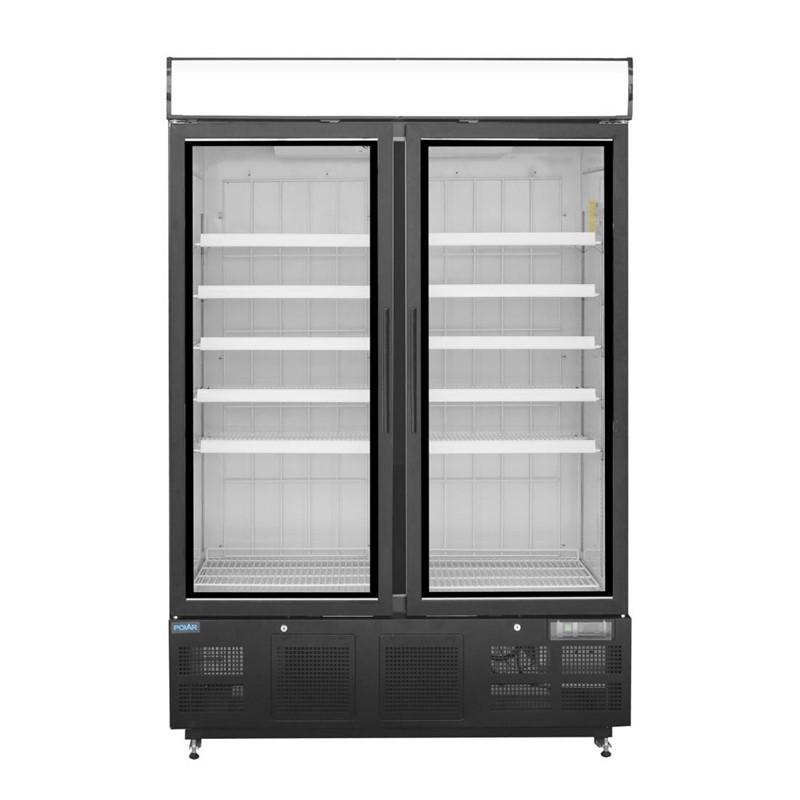Vitrine réfrigérée négative avec caisson lumineux Série G 920L noire | Polar - GH429_2