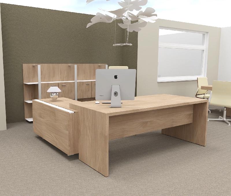 Bureau d'angle T45 avec desserte - Quadrifoglio - 212, Droite, Orme_2