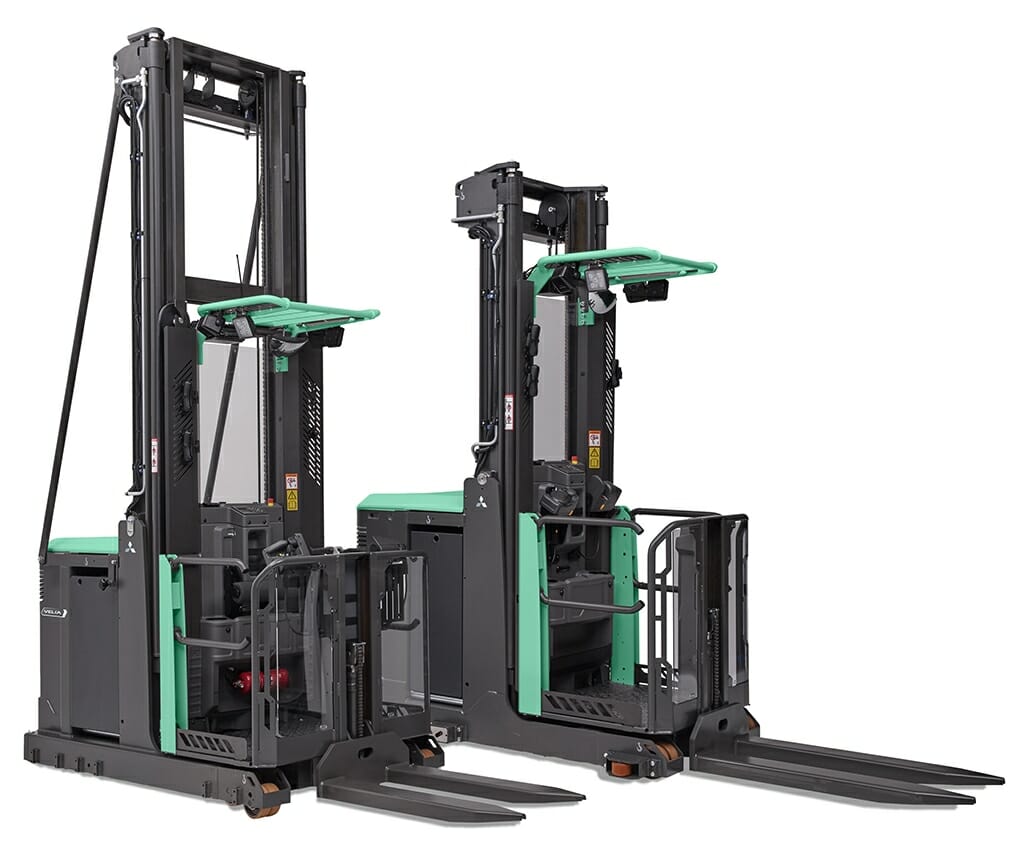 Chariot préparateur de commande grande hauteur OPBH12H & OPBM10P - Mitsubishi Forklift Trucks - 1250 kg - Levée 5.2 à 10.5 m - Électrique_2