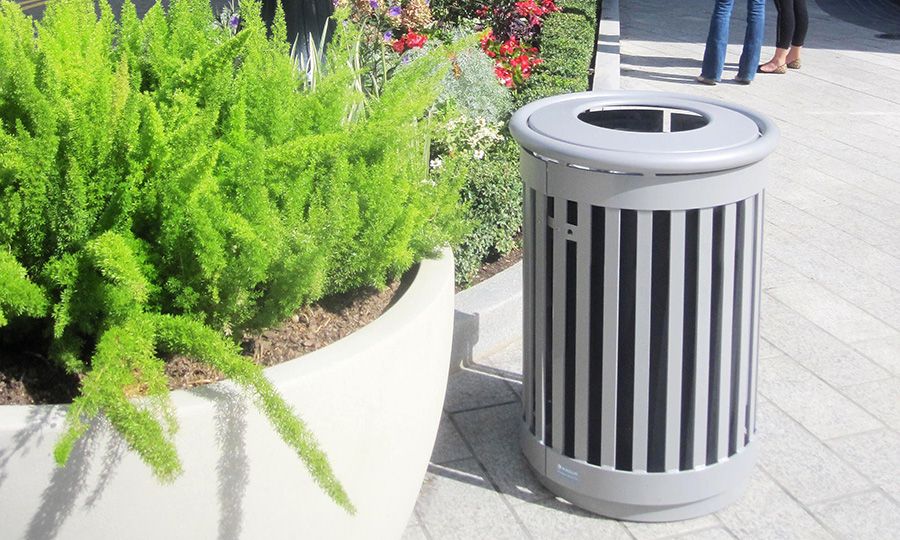 Mlwr250-32 - Poubelle publique Maglin - 90kg - Barres et tubes en acier, doublure plastique 32 gallons_2