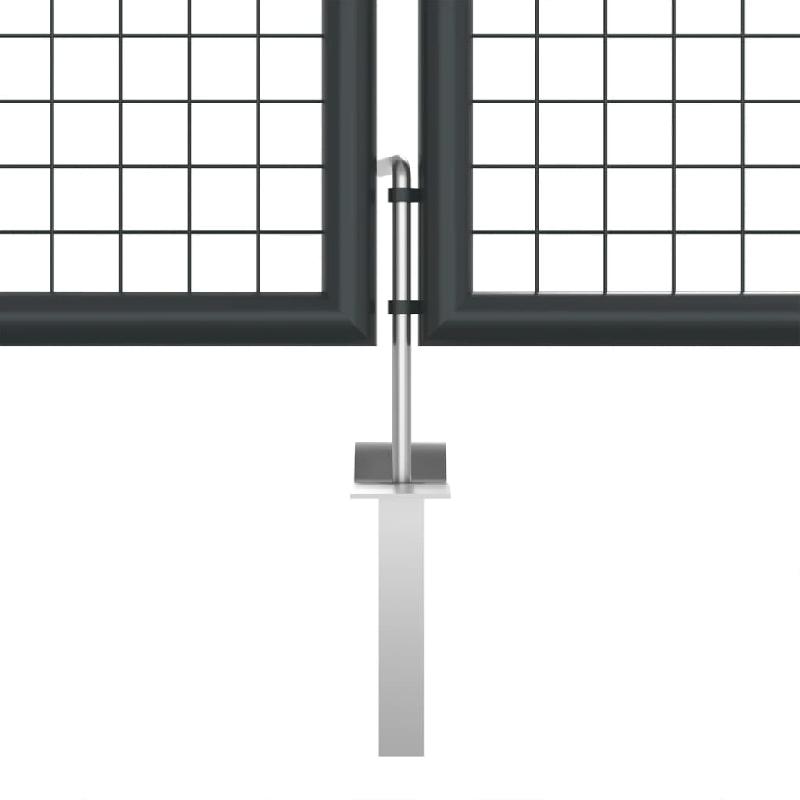 Vidaxl portail en maille de jardin acier galvanisé 400 x 175 cm gris 145778_2