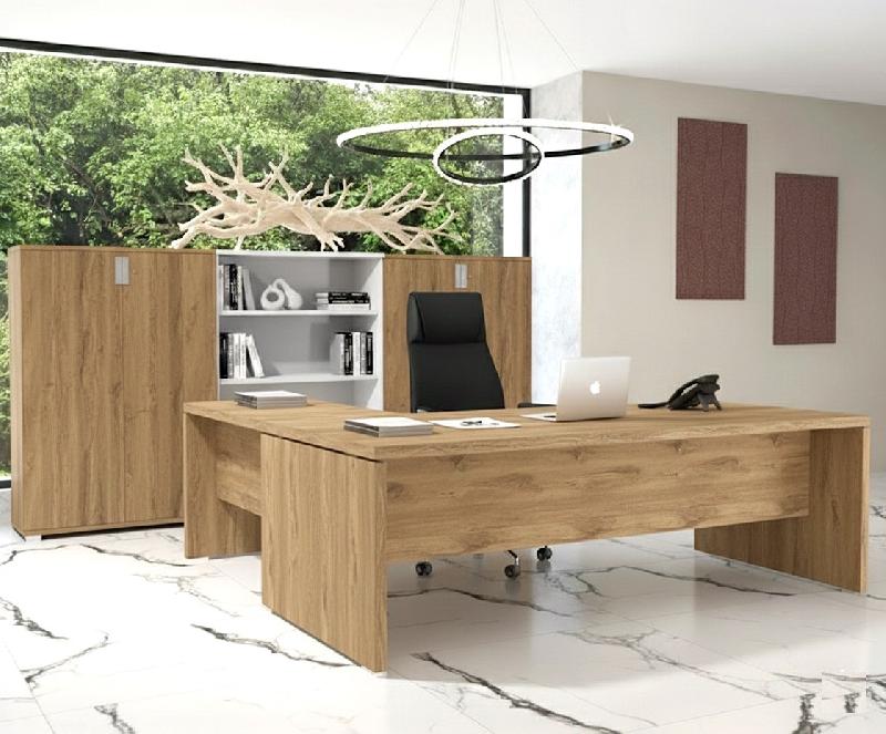 Bureau de direction avec retour TAK - Mobel Linea - 160, Chêne veiné_3