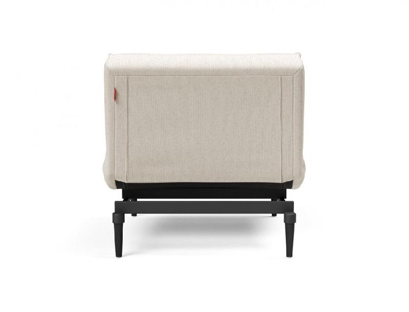 Innovation Living - Fauteuil Splitback Styletto convertible en lit 90x115 cm - Pieds fuseau noir - Tissu bouclé Off White_2