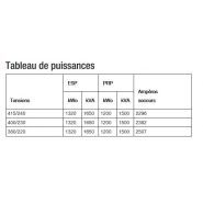 Système de production d'énergie 50 Hz avec tension 400/230 V