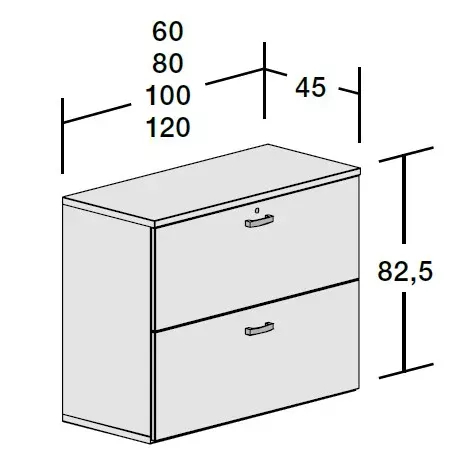 Armoire 2 tiroirs pour dossiers suspendus - haut. 81 cm (2 largeurs au choix) So Madrid_2
