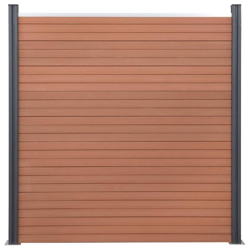 Vidaxl ensemble de panneaux de clôture marron 872x186 cm wpc 3211834_2