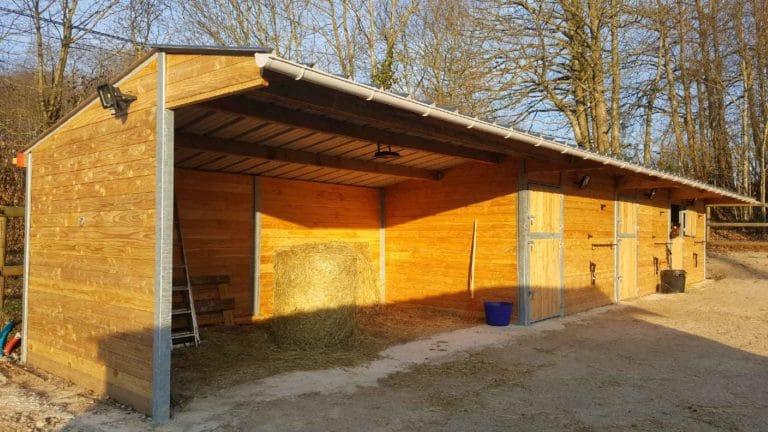 3 Boxes + Abri avec Poteaux Métalliques - BOX030 - Bois Douglas et Acier Galvanisé_2