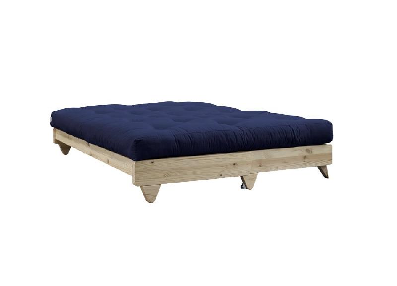 Banquette convertible FRESH PIN - Coloris marine - Couchage 140 x 200 cm - Structure en pin massif - Matelas futon confortable_2