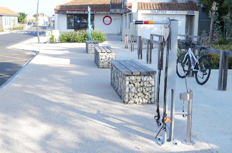 Station de Réparation Vélos + Pompe Acier Inoxydable IFIX-S_2