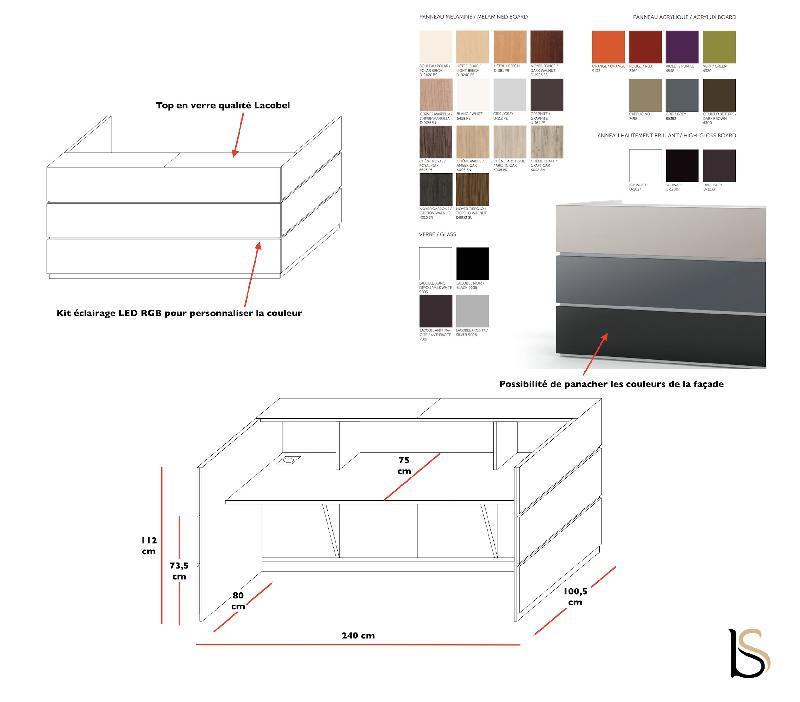 Comptoir d'accueil lumineux Pearl - ACOA - Noir_2