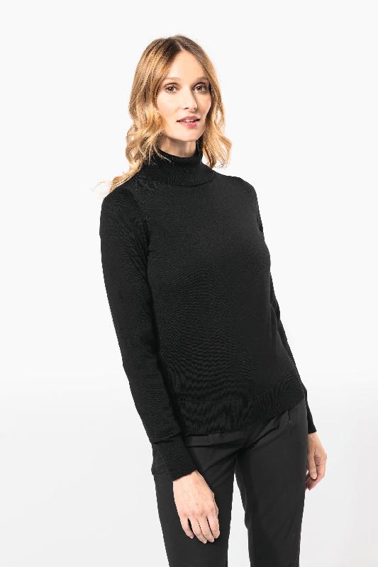 Pull Mérinos col roulé femme - 100% laine extra-fine peignée - Réf: PK913_2