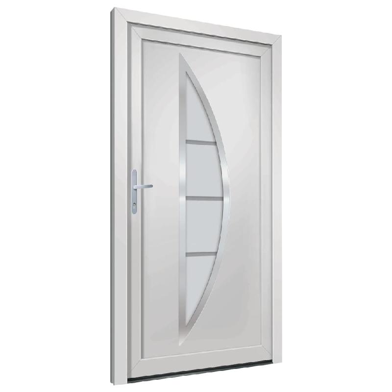 Vidaxl porte d'entrée blanc 108x208 cm pvc 3187866_2