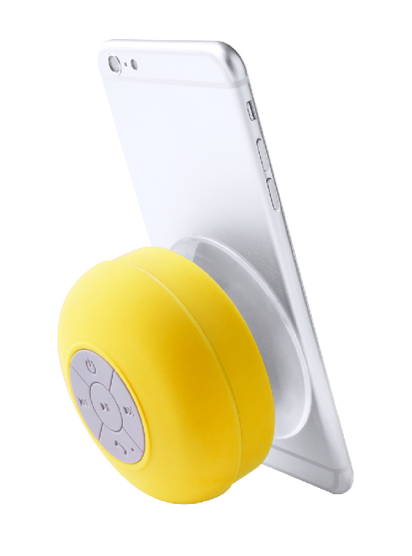 Enceinte Bluetooth étanche IPX4 - Ventouse pour adhérence parfaite - Fonction main libre - Couleur jaune_2