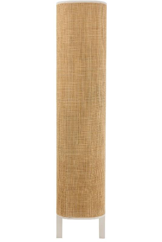 Étagère RARY en bois exotique blanc et rotin naturel - 4 planches - capacité 50 kg - L100 x H190 x P40 cm_2