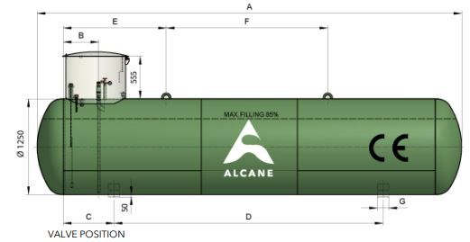Citerne à gaz GPL à enterrer - capacité personnalisable