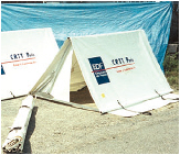 Tente de chantier express 530 / pliable / toile pvc / 3 x 3.20 x 1.90m_2