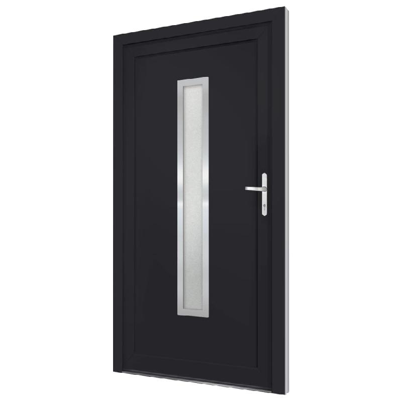 Vidaxl porte d'entrée anthracite 88x200 cm pvc 3187903_2