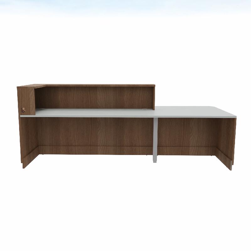 Bureau d'accueil mixte avec PMR Delta Plus - Mobel Linea - Gauche, Acacia foncé, 282_3