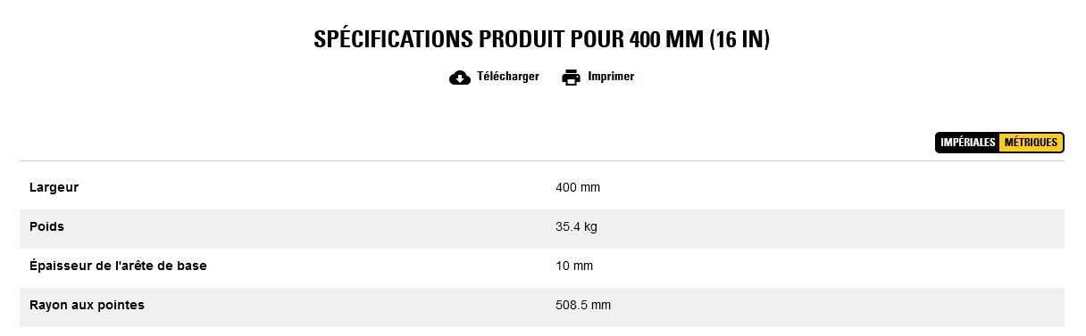 Godet d'excavation-mini-pelle - caterpillar finance france - 400 mm (16 in) - poids 35.4 kg_2