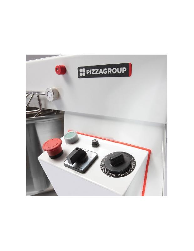 Pétrin professionnel - 17 litres à spirale avec cuve extractible et tête relevable - Pizza Group IR17VS_2