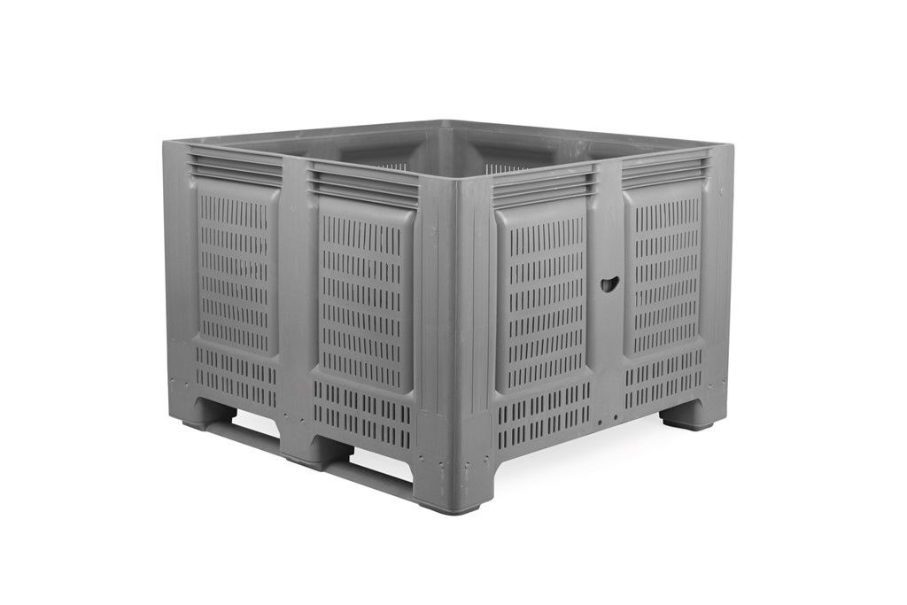 Caisse-palette plastique monobloc étanche - 120x120 cm - Hauteur 76 ou 85 cm - Capacité 795 ou 915 litres - Fond et parois pleins_2