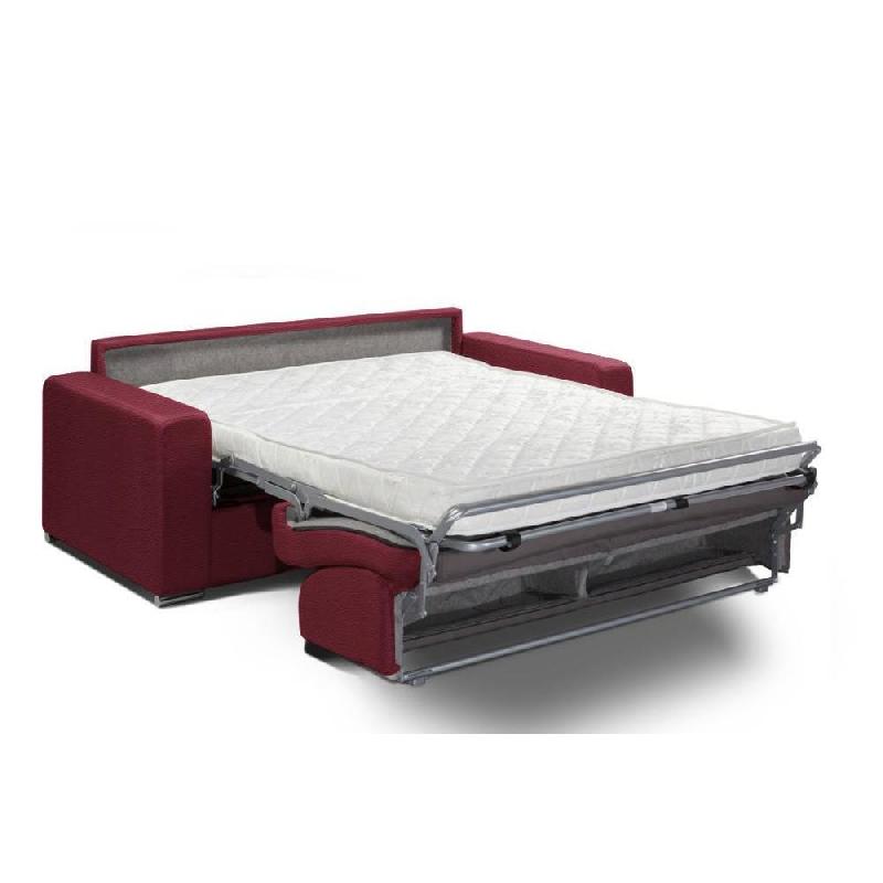 Canapé convertible 2-3 places ALLURE - Matelas mémoire 20 cm - Sommier à lattes 120 cm - Polyuréthane rouge_2