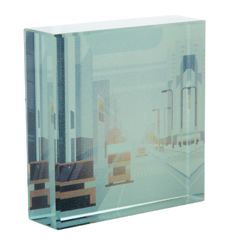 Bloc en verre rectangulaire - Transparent - Livré en boîte cadeau avec fenêtre - 222,22 g_2