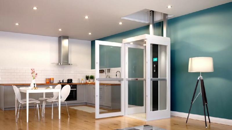 Ascenseur domestique sans gaine - design raffiné et grandes parois vitrées - Pollock Residential_2