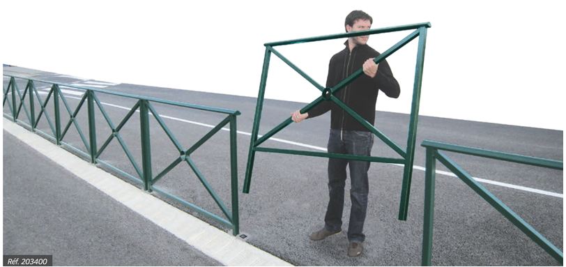 Kit d'amovibilité SERRUBLOC pour barrières de ville PROCITY - Acier galvanisé anticorrosion avec verrouillage clé triangle_2