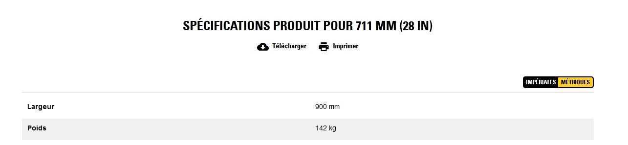 Godet d'excavation-mini-pelle - caterpillar finance france - 711 mm (28 in) - poids 142 kg_2
