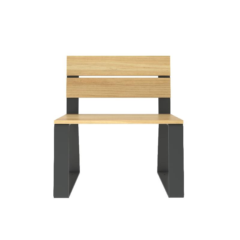 Fauteuil Havane 700 mm en Robinier et pieds fonte_2