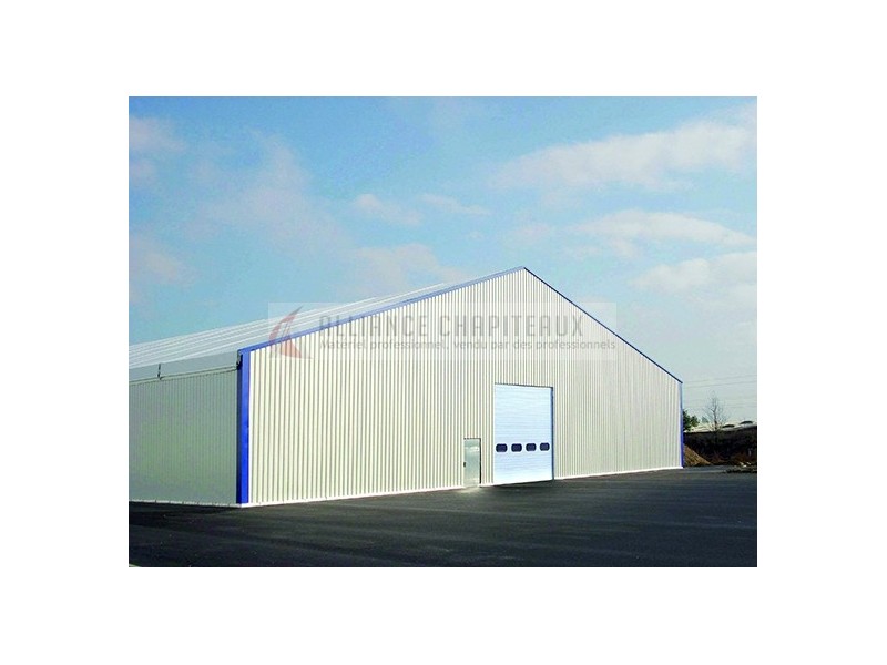Tente de stockage fermée - structure fixe - couverture multi-éléments en polyester - 20m de largeur - hauteur faîtage 7,48m_2